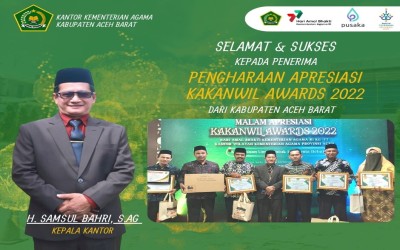 Kakanwil Aceh Awards 2022, Berikut Penghargaan yang Diraih Man 1 Aceh Barat.