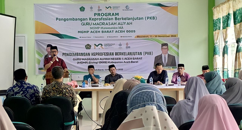 Pembukaan Program PKB MGMP Matematika dan Biologi Tingkat Madrasah Aliyah se-Kabupaten Aceh Barat