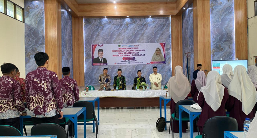 Transformasi Digital di Madrasah! MAN 1 Aceh Barat Gelar Bimtek Coding, E-Kinerja, dan Administrasi Wali Kelas Tahun 2026